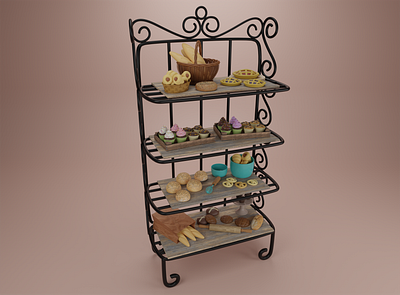 Bakers Rack 3d art 3d modeling blender blender3d