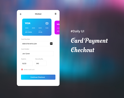 Card Payment Checkout Page card payment dailyui design dribbble icon payment page ui ux visa payment