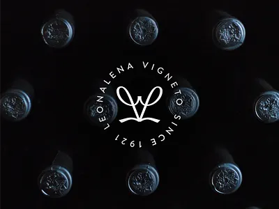 Leona Lena Winery Cork Stamp badge branding design identity label logo minimal stamp typography vino winery