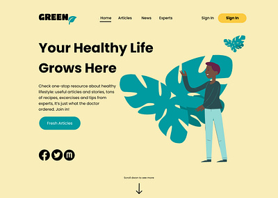 Green Landing branding design figma illustration logo ui uiux ux uxui vector