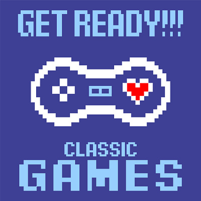 Get ready! Classic game design illustration typography vector