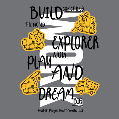 Work hard design illustration typography