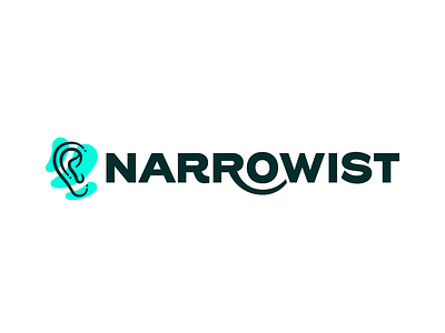 Narrowist logo branding ear logo logomark neon podcast visual identity