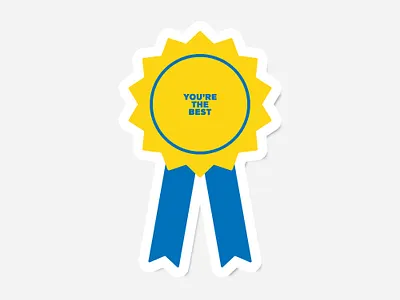 You're The Best Sticker congratulations ribbon sticker