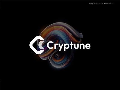 Cryptune blockchain branding chain coin copper crypto defi fintech ico icon identity logo metal nft saas token unused wire
