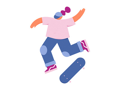 skate! brasil editorial girl illustration skate sports texture vector vibrant