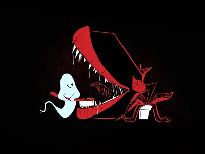 Carnivorous aughost aughostus gloom character character design design ghost halloween illustration mid century plant retro vintage