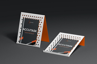 Manufacturing - AccuTask for Accufacture, Brochure Display booklet branding brochure cover cover design design layout logo manufacturing mockup robotics typography