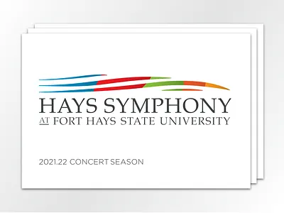 Waves of Sound | Hays Symphony 2021 Season Post Card conceptual logo concert postcard graphic design logo logo a day music music in motion postcards simple sound typography vivid colors waves