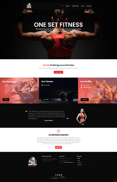 One Set Fitness Website animation app branding business logo design design illustration logo logo design logodesign mobile app ui webdesign website website development