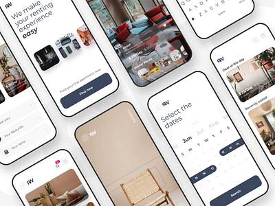 RW animated apartment app design home house ios mobile product design rent ui ui design ux ux deign video