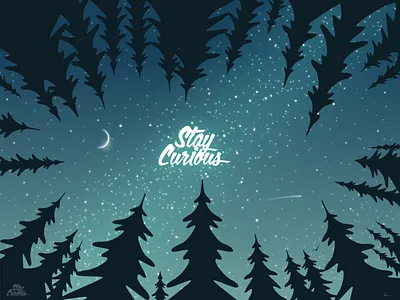 Stay Curious adventure design illustration label logo utah vector