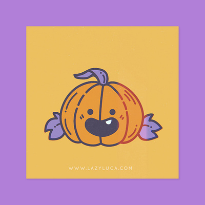 Kabocha kun design halloween illustration pin design print vector