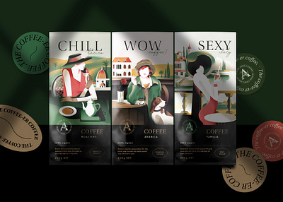 Aramour-Cafe cafe coffee flatdesign graphic design illustration illustration art package packaging vector vietnam vietnamese visual