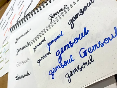Lettering Logo - Gemsouls branding design hand written hand writting illustration lettering lettering logo logo logo design logo designer logos technology logo visual identity 设计