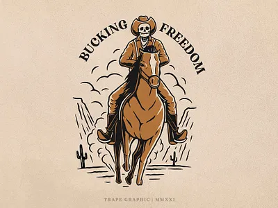 BUCKING FREEDOM apparel branding clothing design drawing graphicdesign illustration shirt design typography vector western design