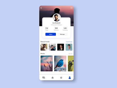 Social Media profile UI Design | Mobile app design branding dark login ui design graphic design illustration soft ui ui ui design ux design