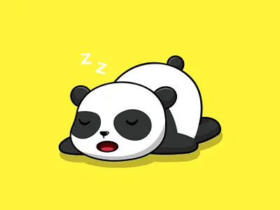 Cute Panda Sleeping bamboo cartoon character china design flat graphicdesign icon illustration logo mascot panda sleeping vector