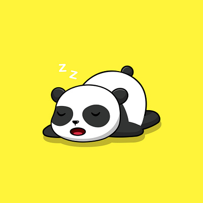 Cute Panda Sleeping bamboo cartoon character china design flat graphicdesign icon illustration logo mascot panda sleeping vector