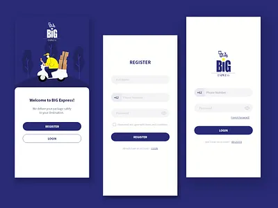 Concept UI Courier Apps for Login & Register adobe photoshop adobe xd apps clean design figma indonesia designer indonesian invision minimal mobile mobile apps photoshop ui uiux ux