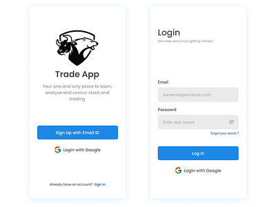 Simple Login Page Design adobe xd app app design application branding design dribbble figma flat login login page minimal minimalist minimil mobile app simple trading ui ux web