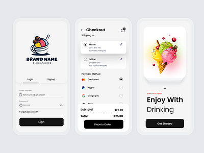 Food Ordering App UI Design android app e commerce app fast food food delivery app food menu food ordering app food website ice cream ios login ui minimal onboarding app popular shot restaurant app resturant app sign up ui store tazrin ui ux