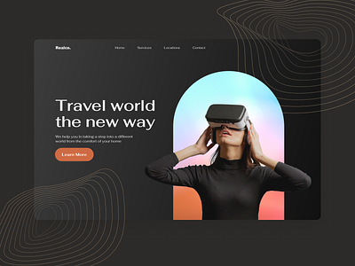 Virtual Reality Website Dark UI branding dark ui headset home page landing page ui virtual reality vr web website