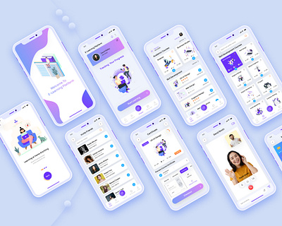 Online Learning branding design e learniing plaform education education app graphic design illustration landing page design logo mobile app design online learning product design ui ux website design