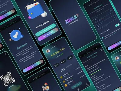 Crypto wallet app UI Kit app app design app redesign app screens app ui design behance branding crypto app design home screen logo ui ui kit uiux ux