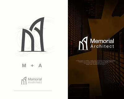 Memorial Architect Logo Concept design architect brand design brand identity branding builder clean construction construction logo engineering flat grid house logo logodesign minimal modern popular real estate solid color