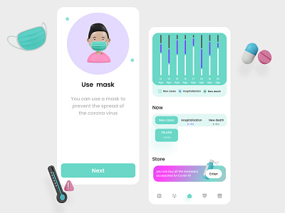 Covid 19 Disease statistics Mobile app 😷 app design app designer corona virus coronavirus coronavirus vaccine covid covid 19 covid 19 disease covid 19 vaccine covid19 date covid design health health app health care mobile design statistics ui design