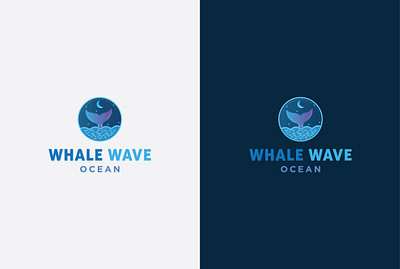 WHALE WAVE OCEAN LOGO blue wave logo blue whale logo branding flat logo logo logodesign minimal ocean logo wave logo whale logo whale wave logo