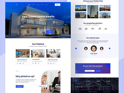 Real Estate Agency Landing Page. agency landing page agency management app branding clean creative digital agency homepage landing page minimal property management real estate real estate agent trending ui ui ui ux user interface web webdesign website