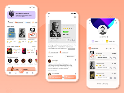 Bookstore app - Mobile UI/UX app book bookapp bookshop bookstore design mobile mobileui read reading ui uidesign