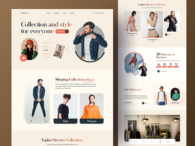 Fashion Landing Page clothes clothing design ecommerce fashion fashion website landing page mockup modern online store outfit shopping store style trend trend2022 ui uiux web design website