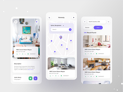 Real Estate App app clean ui concept home home rent home rent app hotel house housing minimalist mobile app mobile app design property property app real estate realestate rent app rentapp ui uiux