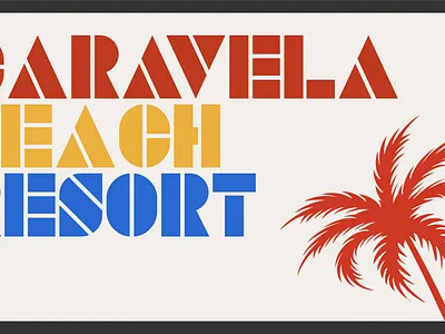 Branding - Caravela Beach Resort bold font branding clean design illustration minimalist typography vector