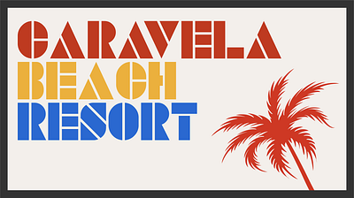 Branding - Caravela Beach Resort bold font branding clean design illustration minimalist typography vector