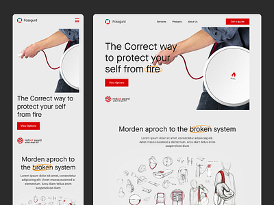 Fire extinguisher responsive landing page design ecommerce figma home page landing landing page landing website landingpage ui web webpage website