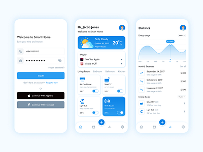 Smart Home App. app ui design ios design mobile app design mobile design smart app ui smart home smart home app ui smart home mobile app design smart home mobile design smart ui design trendy smart home trendy smart home ui ui ui design ui ux design ux