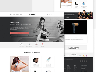 Landing page design / TruMedic agency branding design figma graphic design marketing massagers ui ux web web design website wireframe
