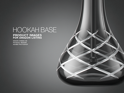 Hookah Base Product Render 3d 3d visualization blackandwhite c4d cinema 4d closeup glass glassrender hookah hookahbase ivor3d listing modeling productrender productrendering rendering studiolight vizualization