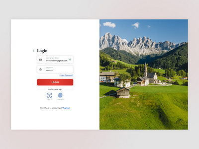 Login Page design boarding figma graphic design login screen product design red sign in swiss ui usability user experience ux website design