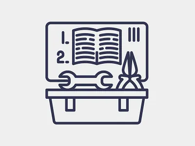 Tools and Guidance Manual icon design graphic design icon illustration logo steps toolbox vector