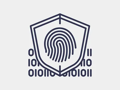 Security Enhancement icon code design fingerprint graphic design icon illustration logo shield tech vector