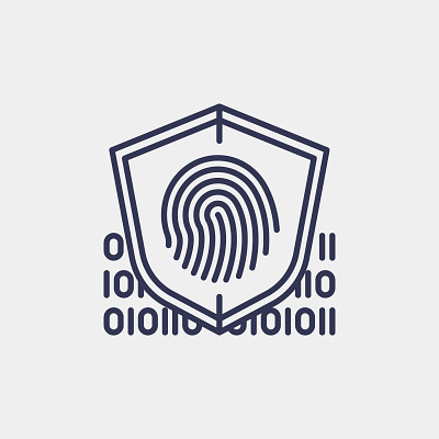 Security Enhancement icon code design fingerprint graphic design icon illustration logo shield tech vector