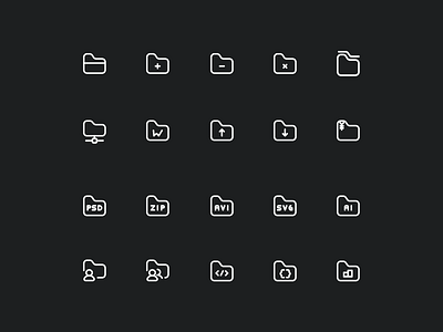 Category - Folder Icons branding design design icon folder icon graphic design icon design icon pack icon set iconify illustration