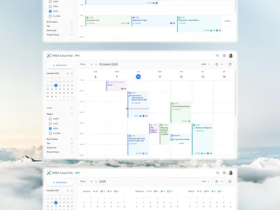 Calendar for Google Cloud app design b2b calendar crm dashboard design saas ui uidesign