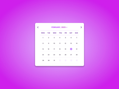 Calendar UI Card Design calendar component design calendar design calendar ui minimal calendar card ui saas project ui ui design uiux design