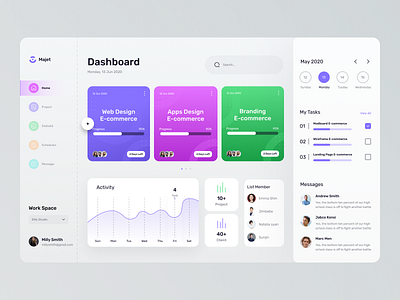 Project Management Dashboard design homepage illustration landing page logo mobile app protopie prototype animation ui ui ux